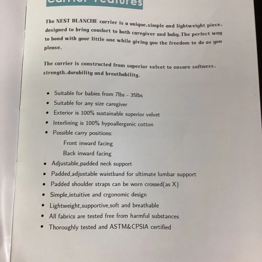 Nest Blanche Carrier Zoe - Burnt Orange - 7-35 lbs - New! - Picture 4 of 9